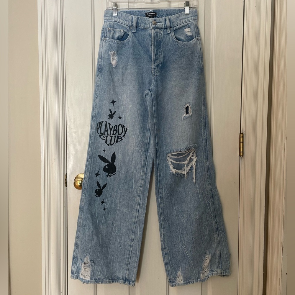 Pacsun x Playboy High Rise Wide Leg Jeans Size 27